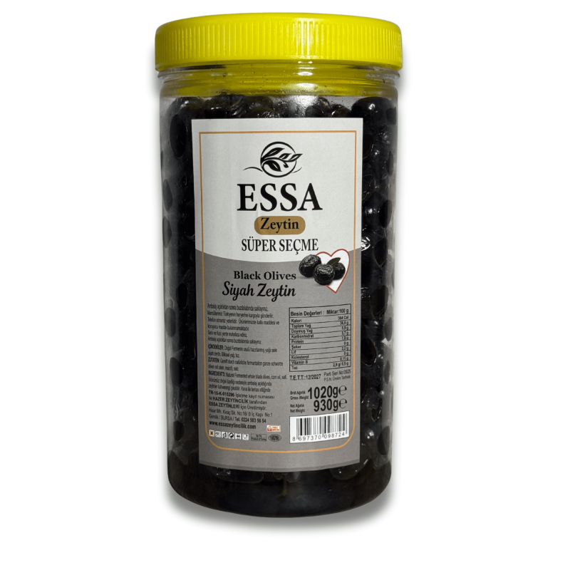Essa Zeytincilik Süper Seçme Siyah Zeytin 1 Kg